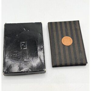 Vintage Fendi Leather Pequin stripe Address Book in Box NWT New